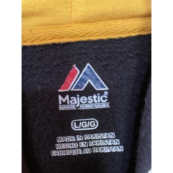 Pittsburgh Steelers Hoodie Sweatshirt Men’s L Black NFL Pullover Fleece Jacket - Picture 5 of 9